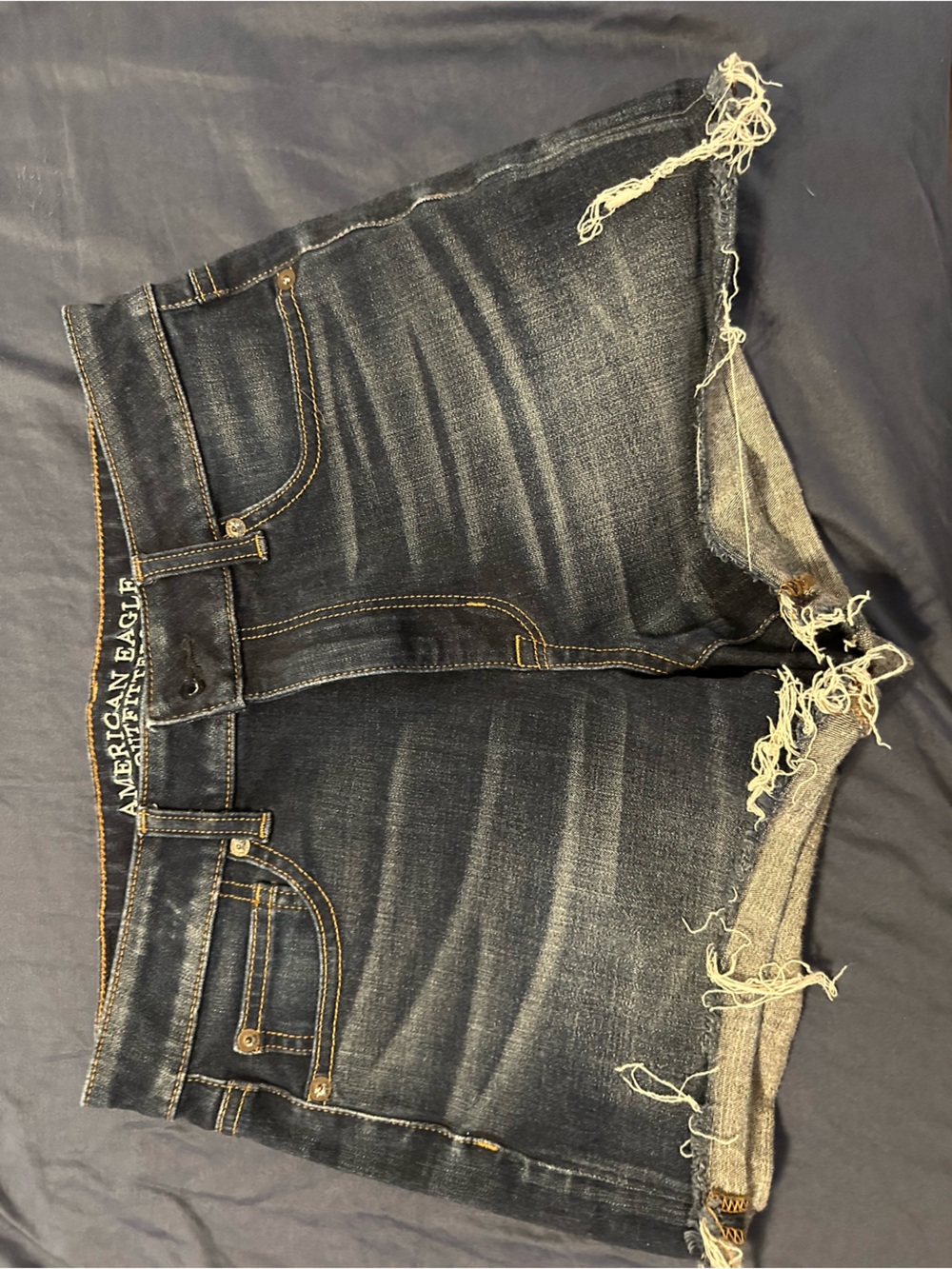 American Eagle Outfitters Dark Blue Denim Cutoff Shorts